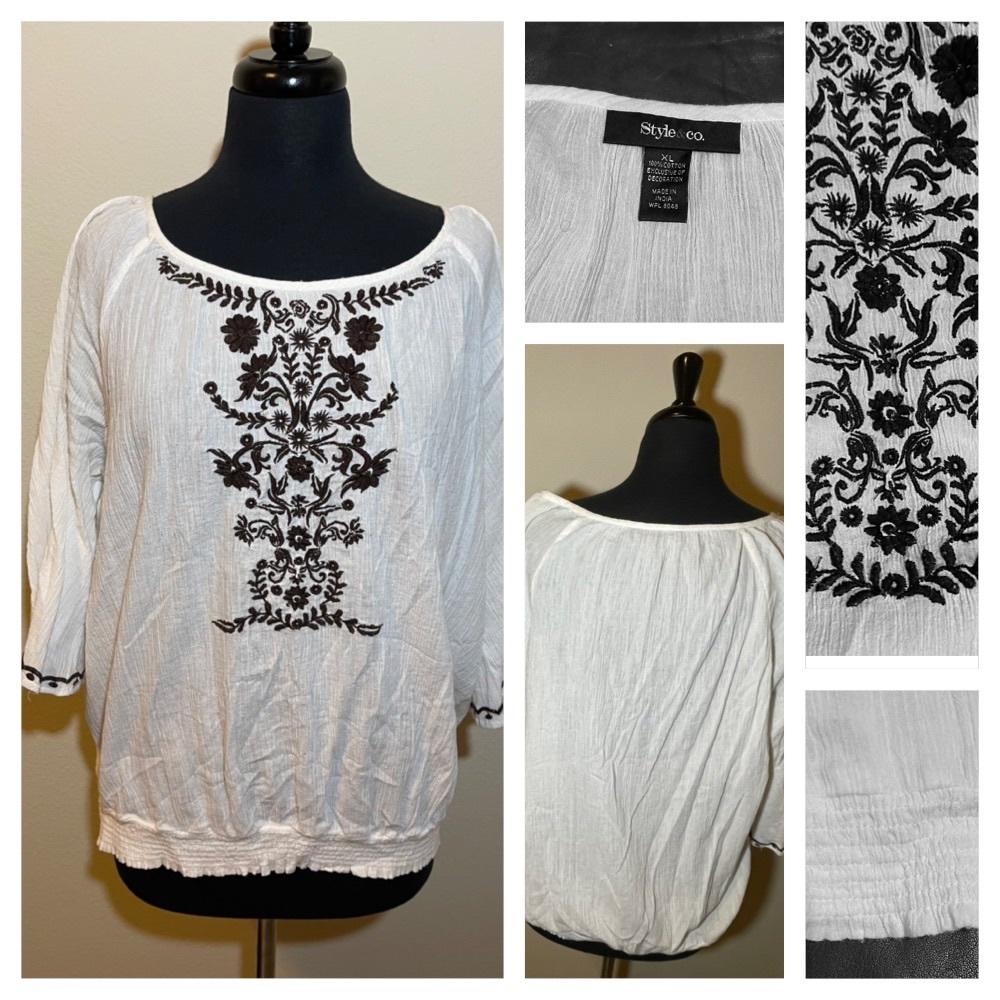 Style & Co. Cotton gauze blouse-xl